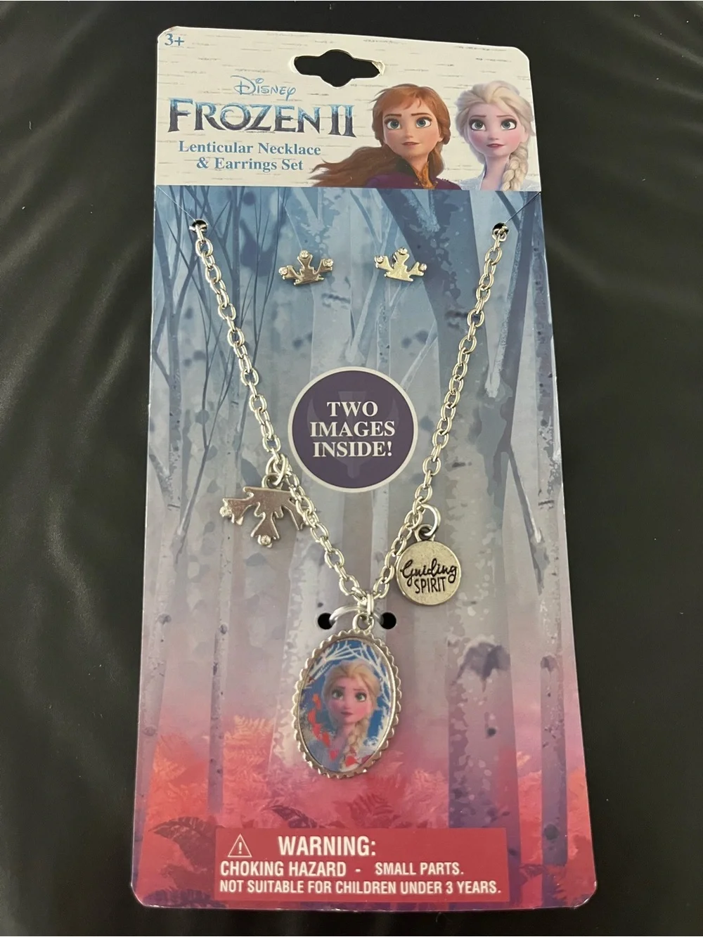 Disney Frozen II Silver 'Guiding Spirit' Necklace & Earrings Set - Elsa& Anna